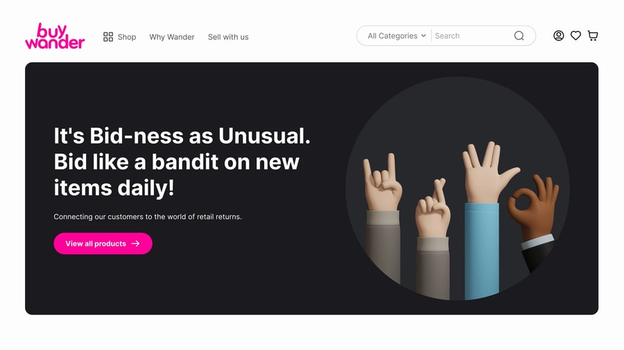 BuyWander homepage banner